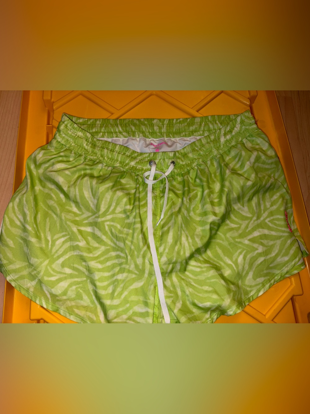 Juicy Couture Lime Green Zebra Print Womens Shorts
